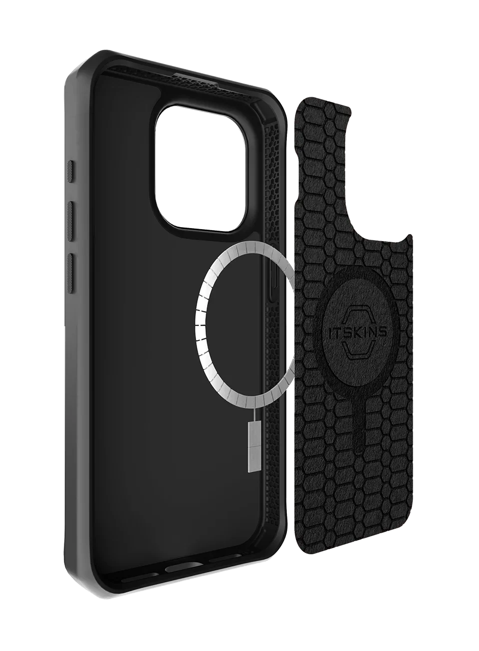 Itskins Ballistic Carbon iPhone 15 Pro Magsafe Case -Black - Tashqila Itskins Ballistic Carbon iPhone 15 Pro Magsafe Case -Black - Tashqila